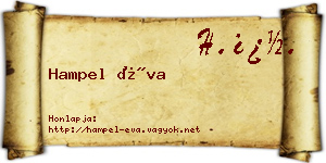Hampel Éva névjegykártya